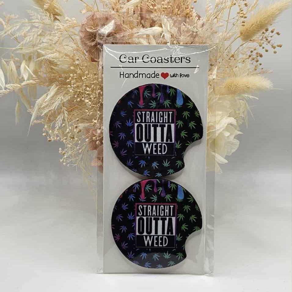 Straight Outa Weed Car Coasters