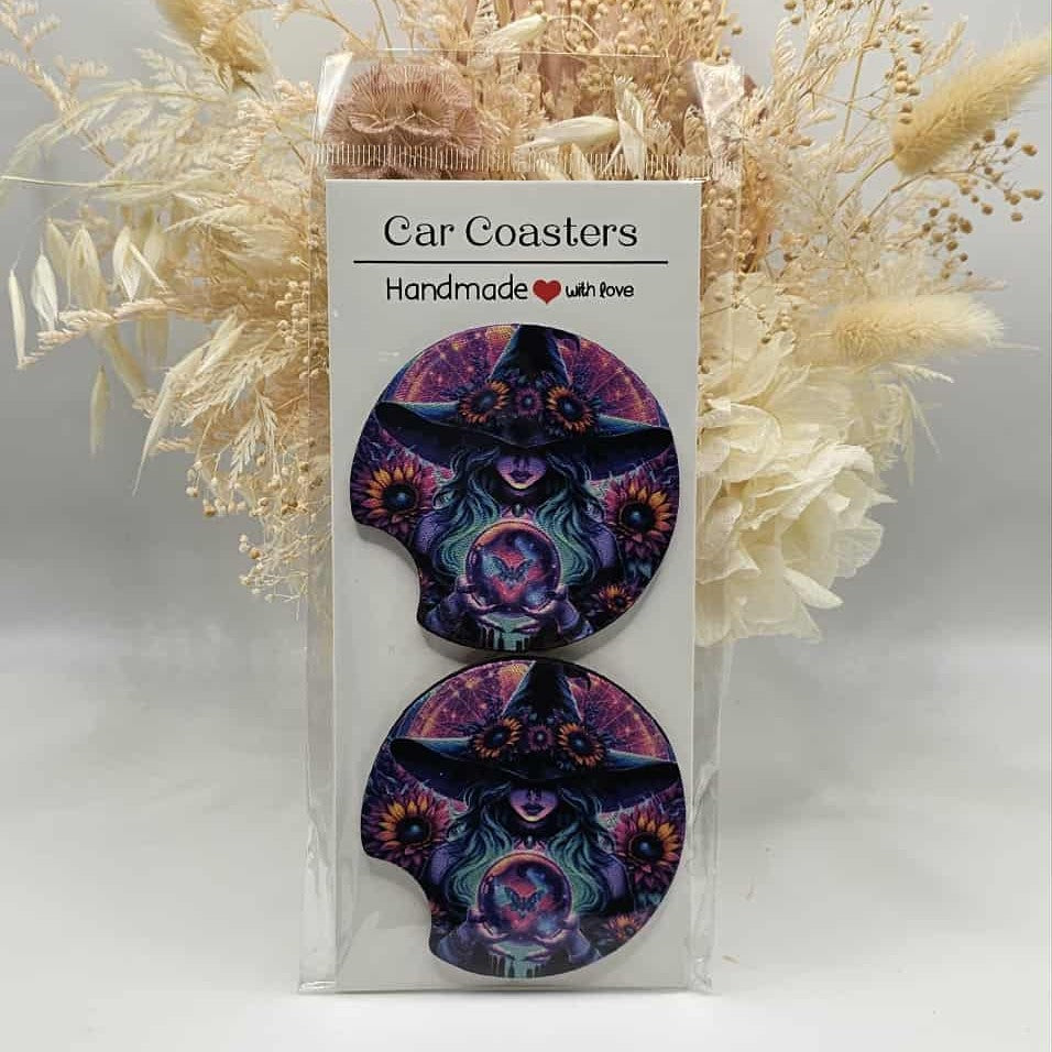 Witch & Crystal Ball Car Coaster
