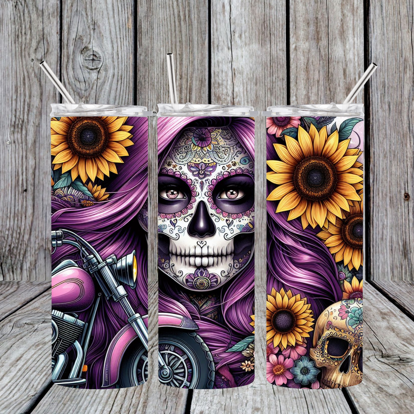 Purple Day of the Dead Motorcycle