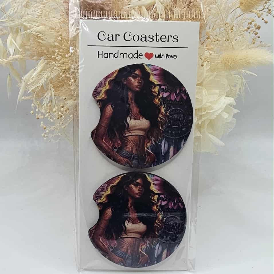 Indigenous Girl #1 Car Coasters