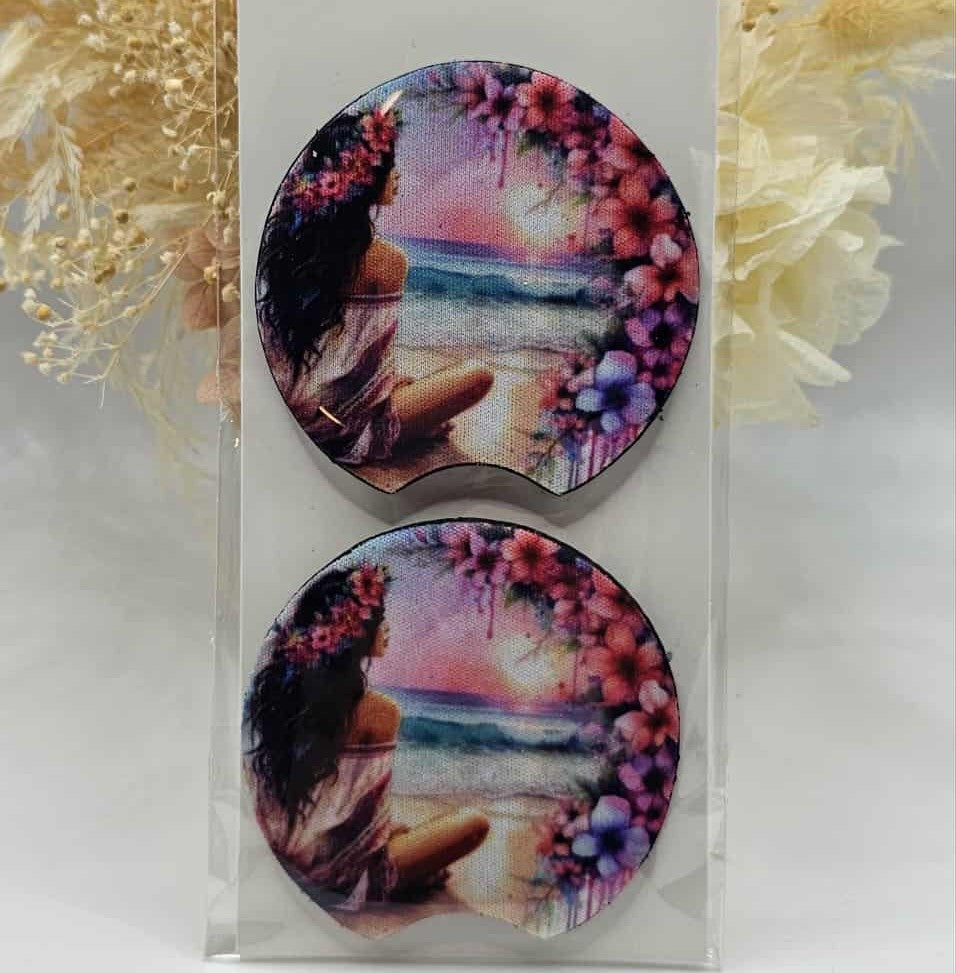 Boho Beach #4 Car Coasters