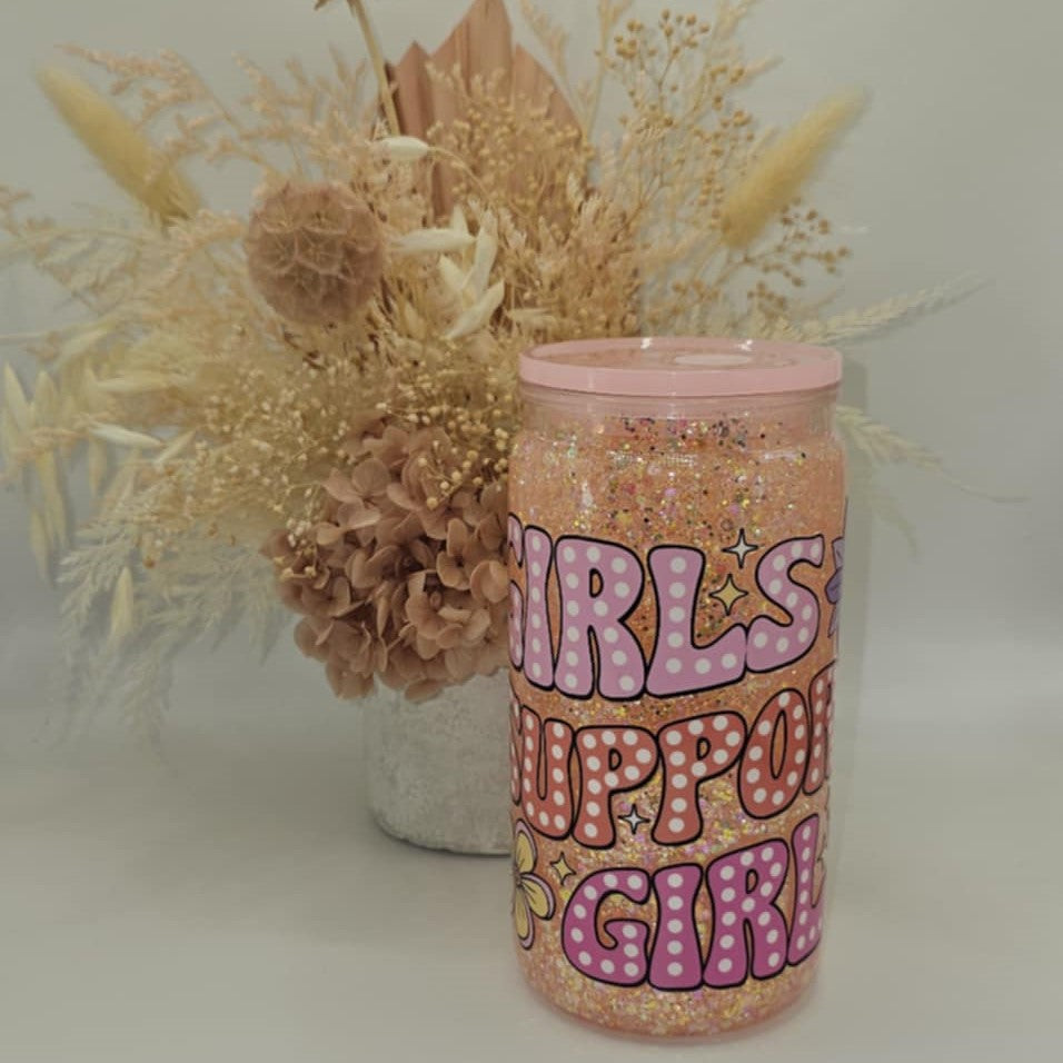 Girls Support Girls 16oz Acrylic Snow Globe