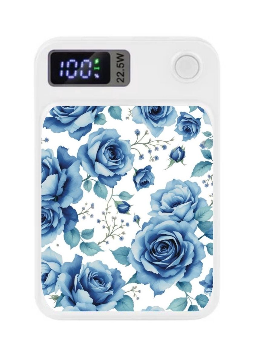 MagSafe Power Bank Charger - Blue Roses