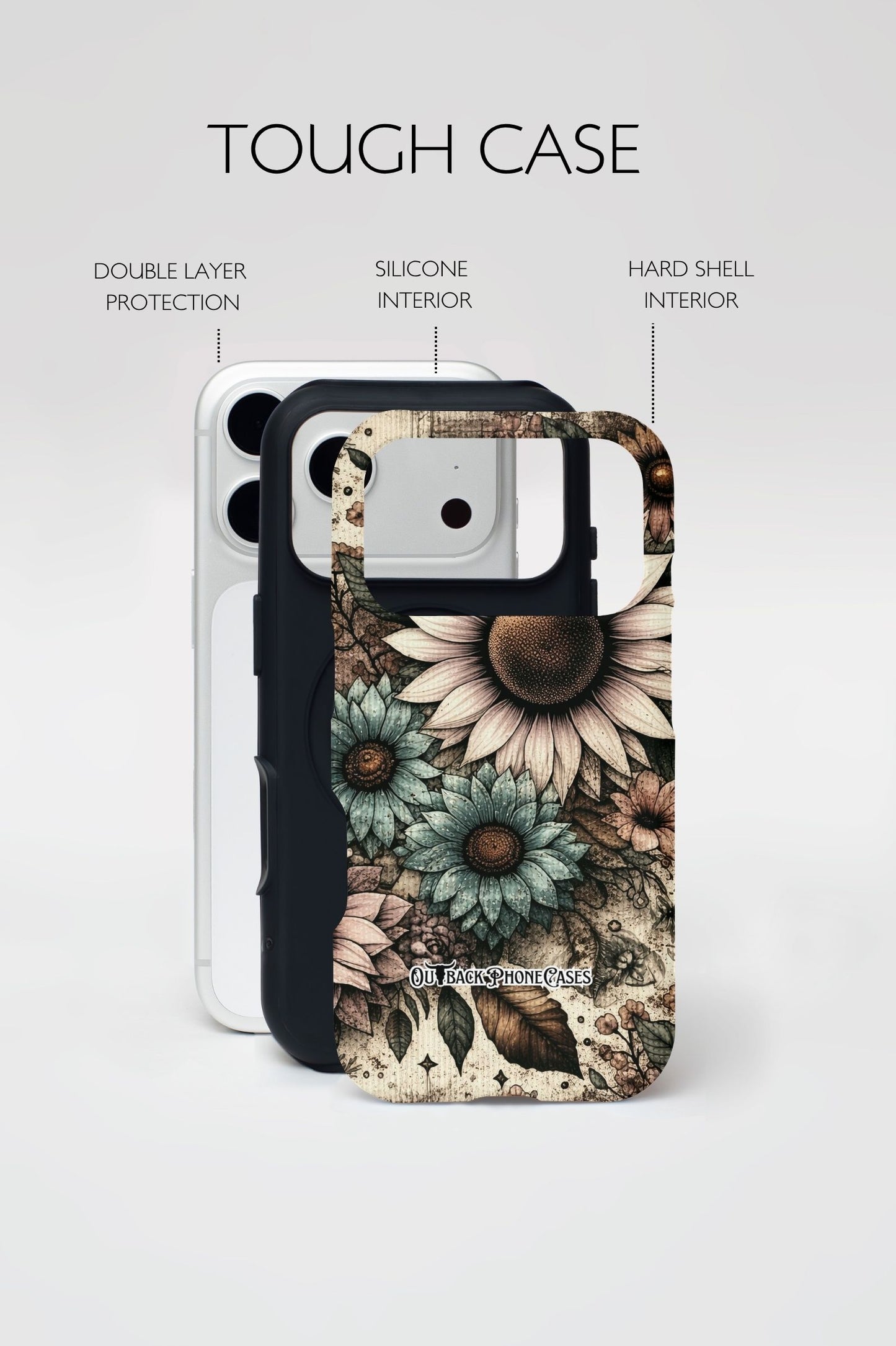 MagSafe Dual Layer Phone Case - Boho Sunflower