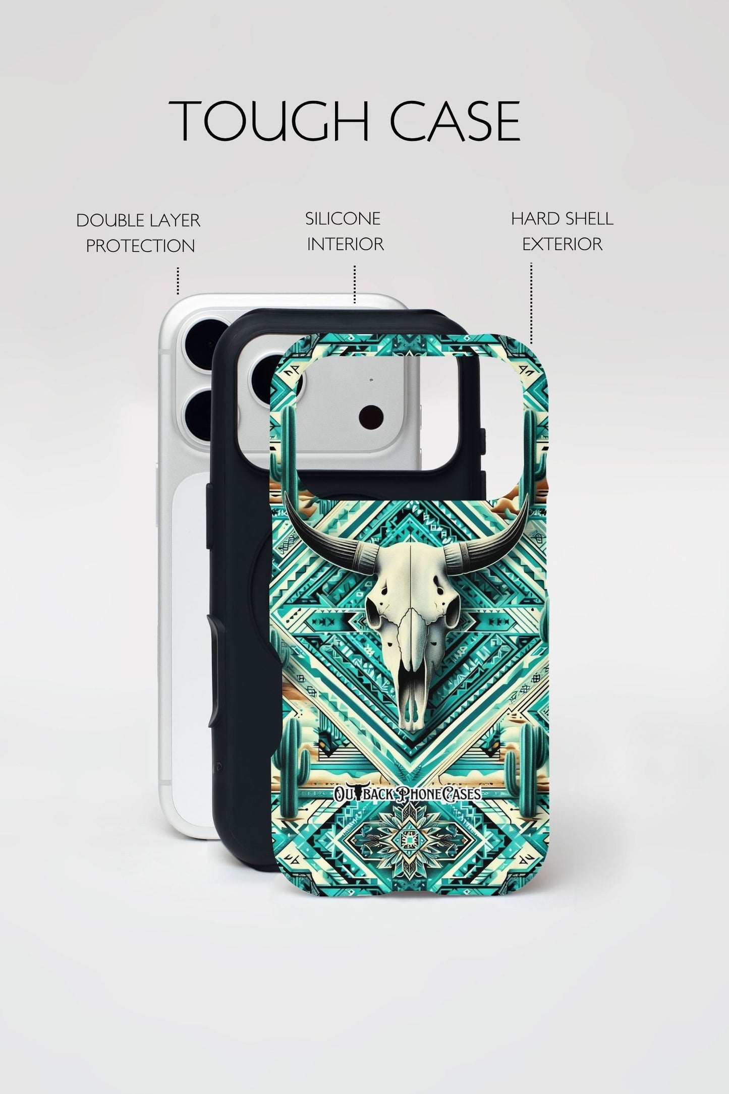 MagSafe Dual layer Phone Case - Cow Skull