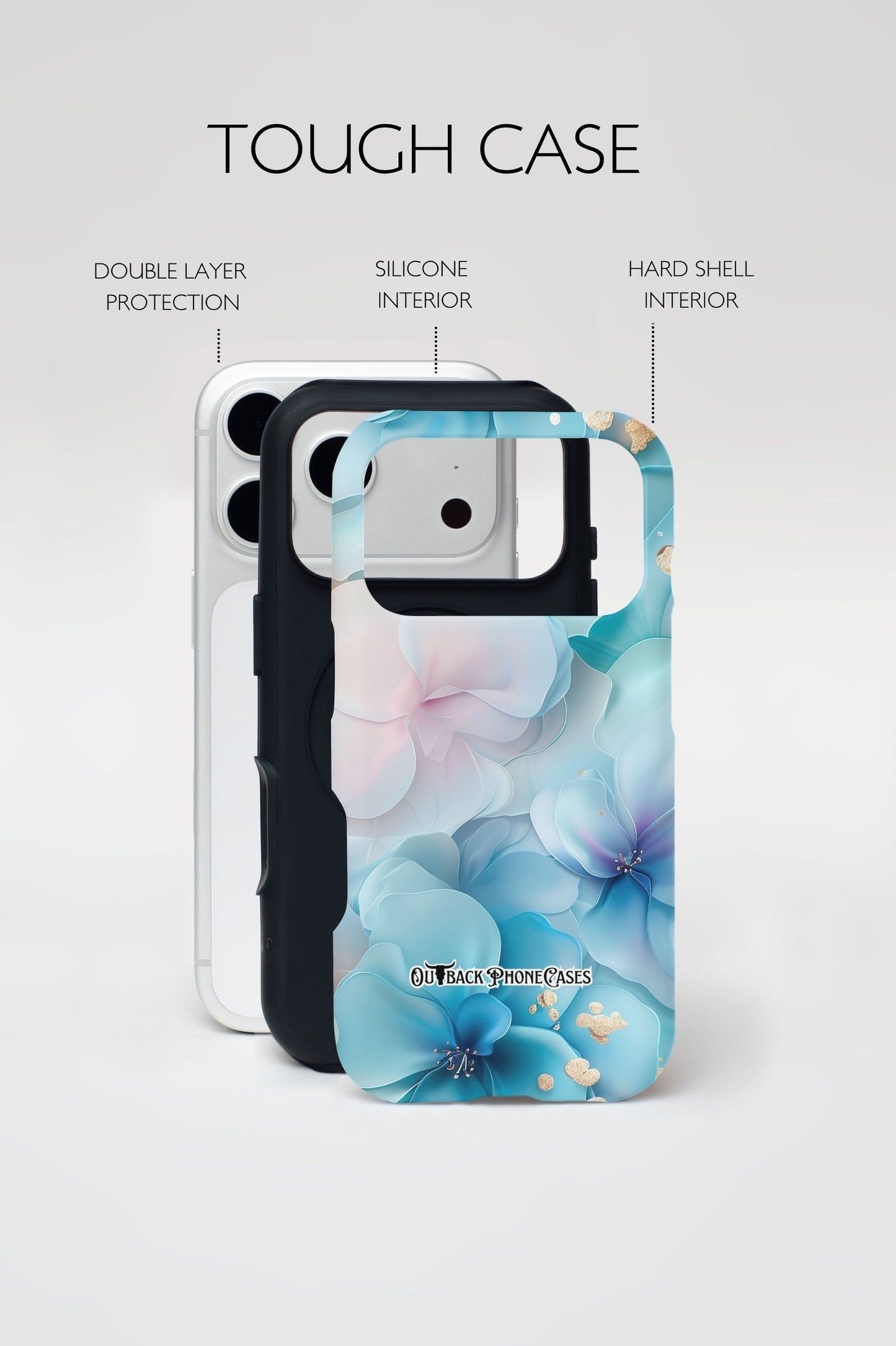 MagSafe Dual Layer Phone Case - Ink Floral
