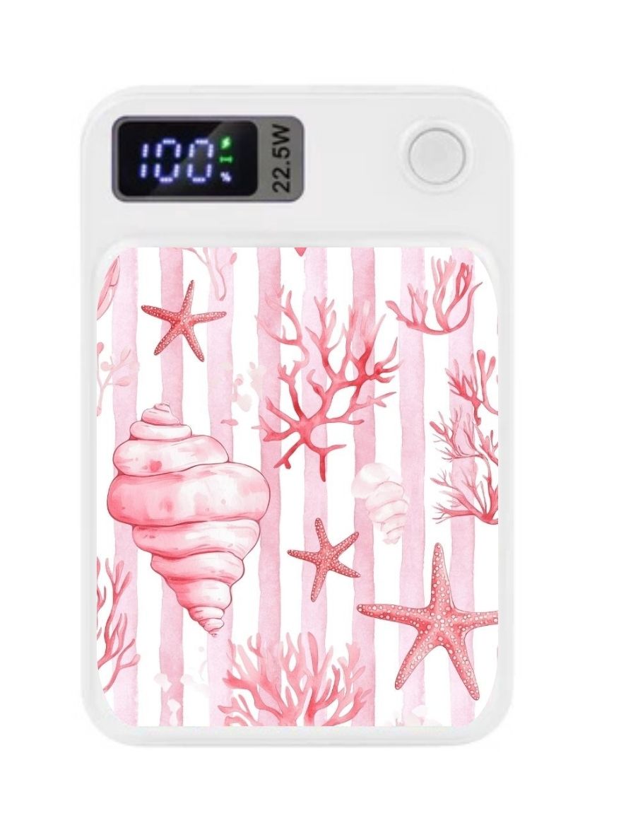 MagSafe Power Bank Charger - Pink Stripe Shells