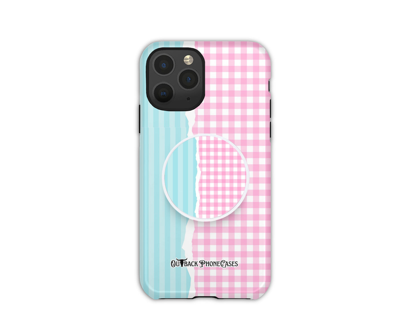 MagSafe Phone Grip - Stripe Checkered