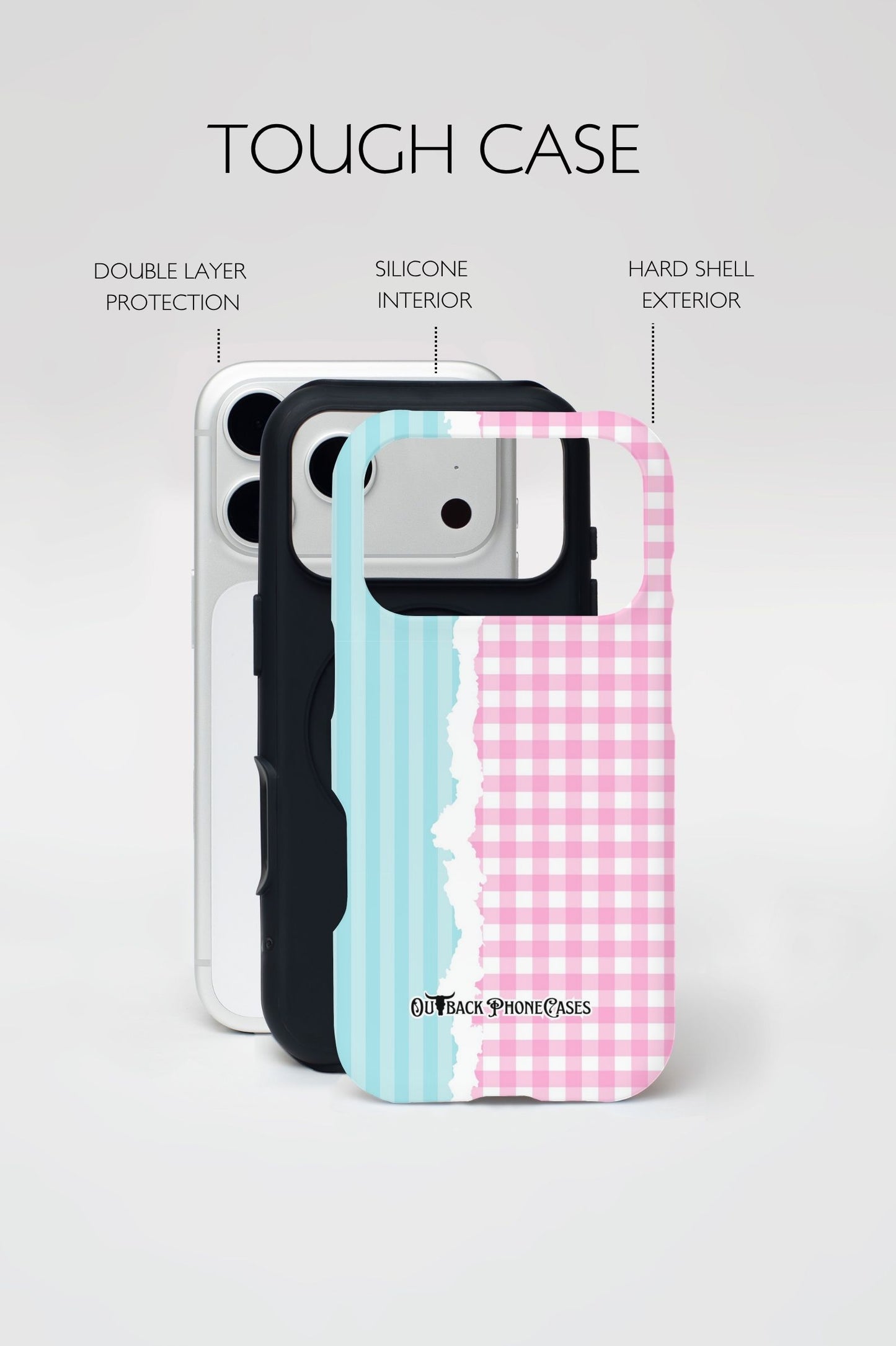 MagSafe Dual Layer Phone Casse - Stripe Checkered