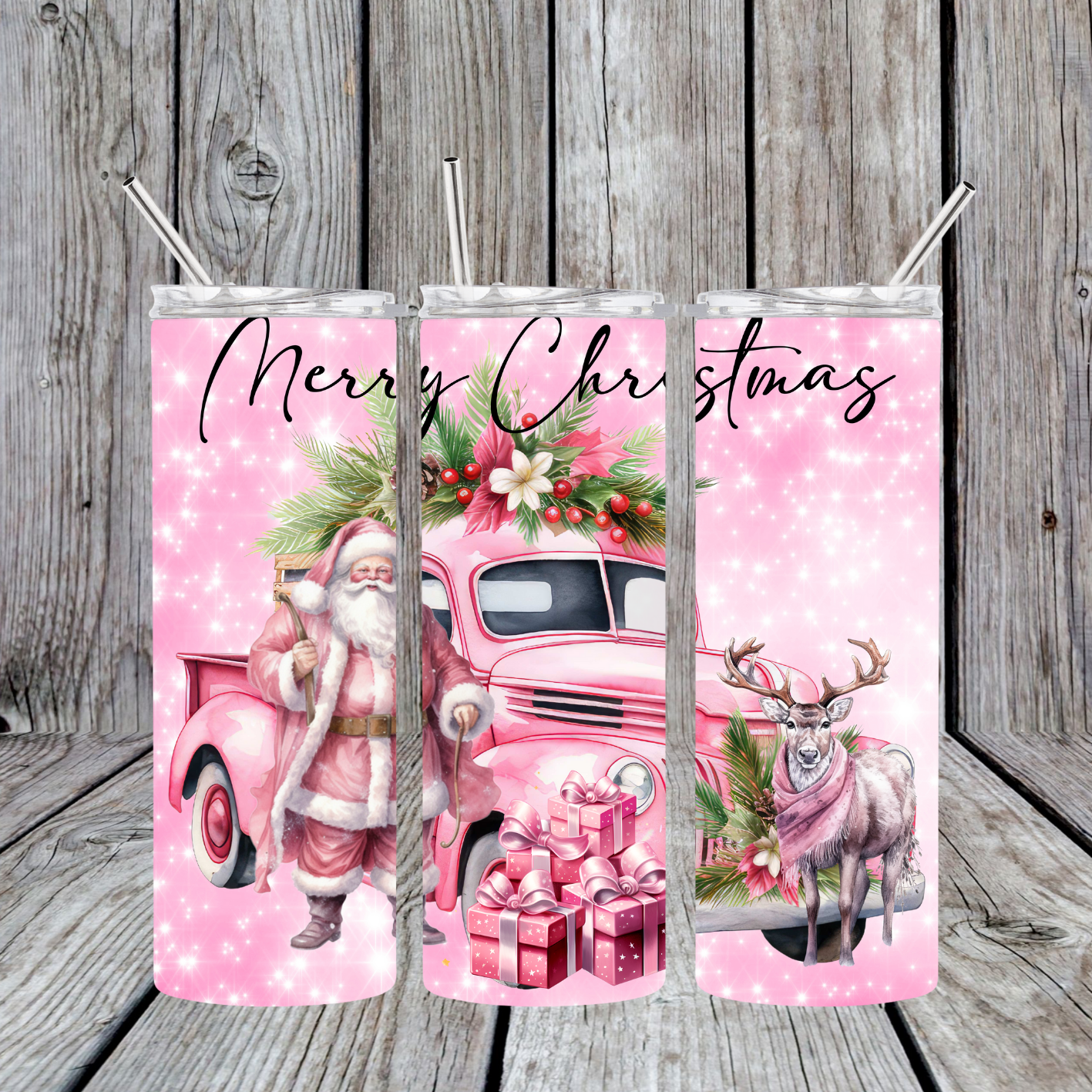 Merry Christmas - Pink truck