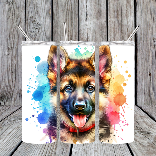 Watercolor German Shepherd