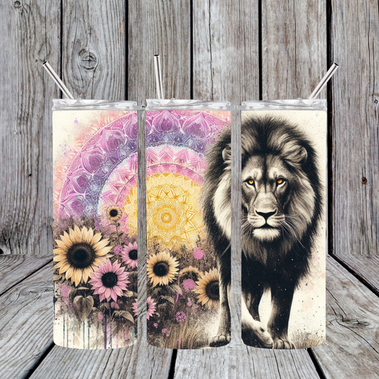 Mandala and Greyscale Lion