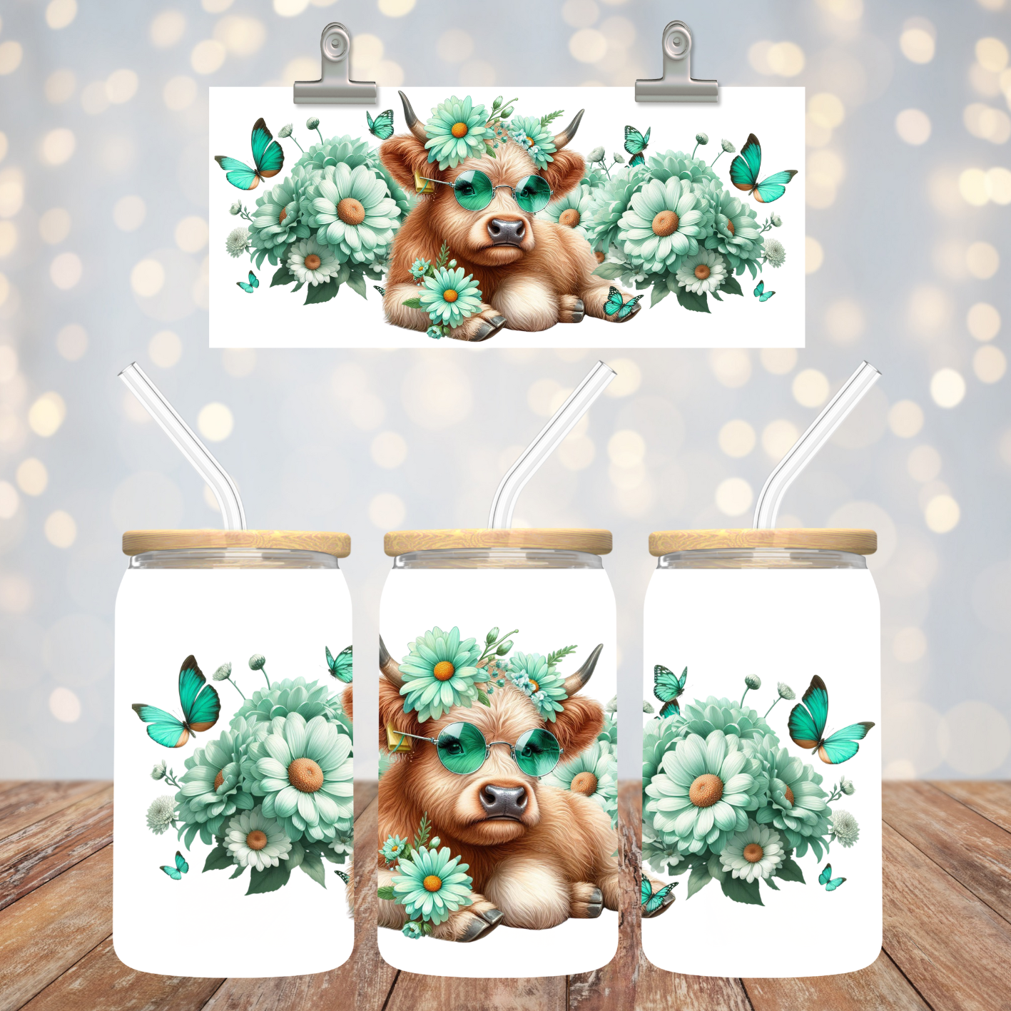 Highland Cow - Green glasses