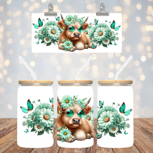 Highland Cow - Green glasses
