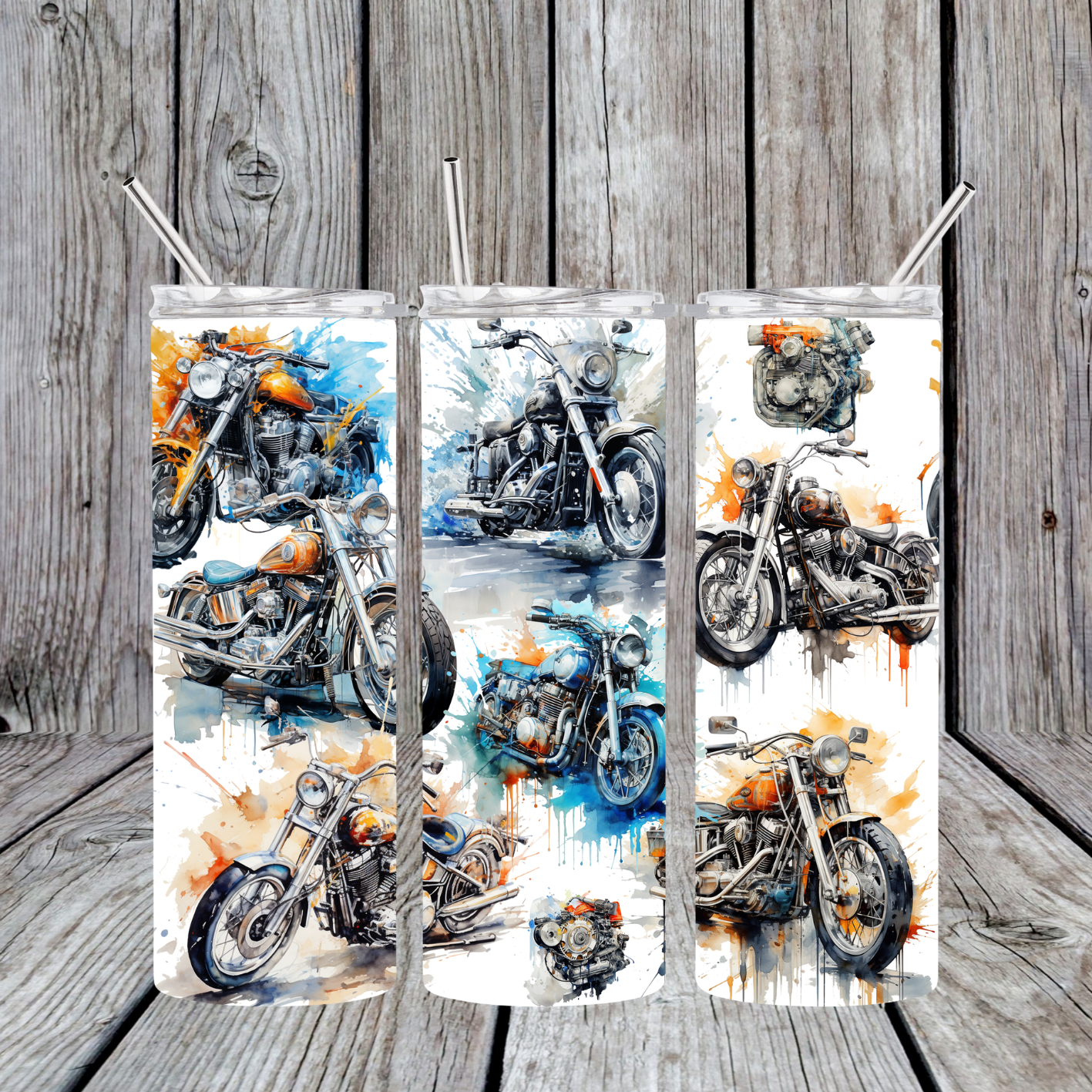 Watercolour Harleys