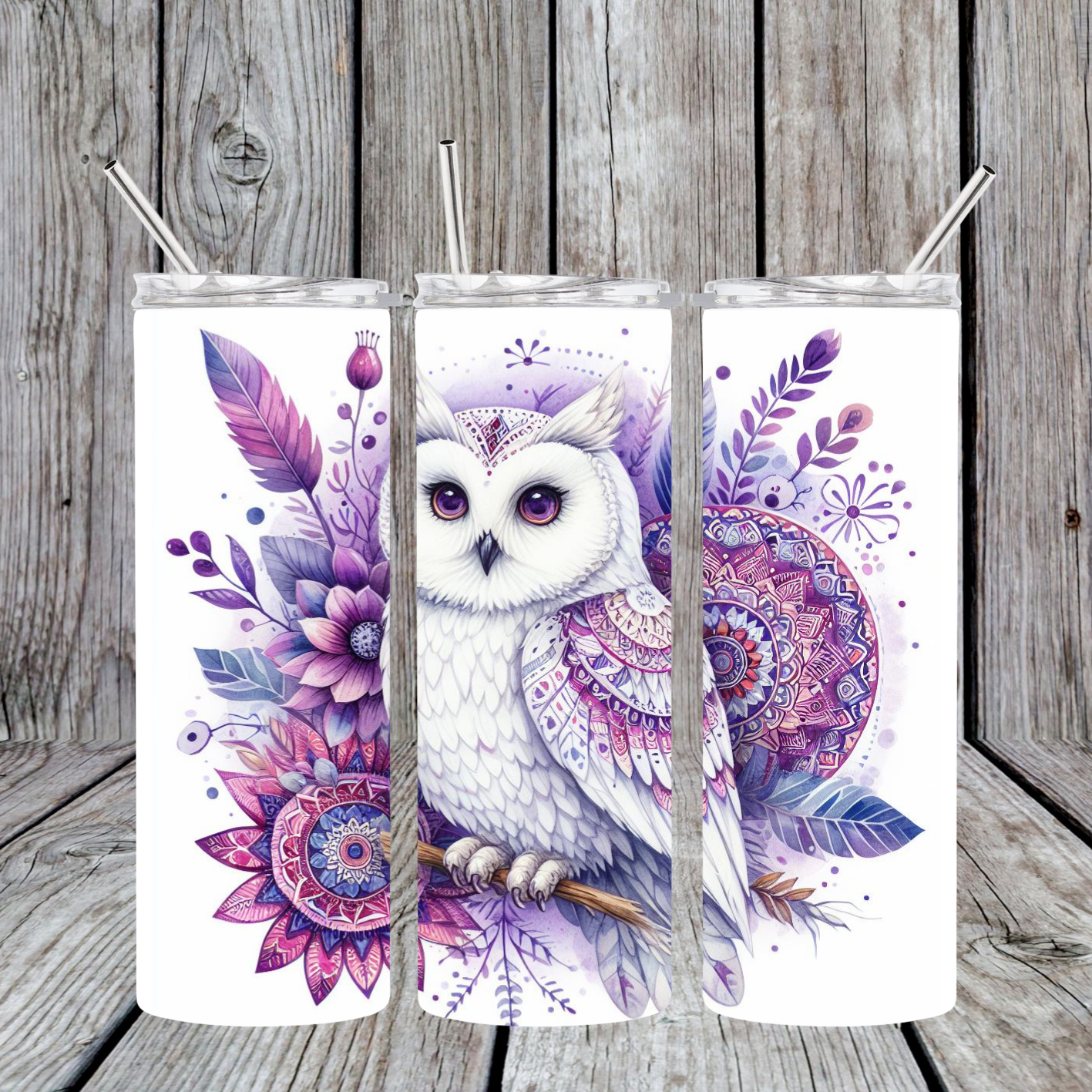 Purple Mandala Owl