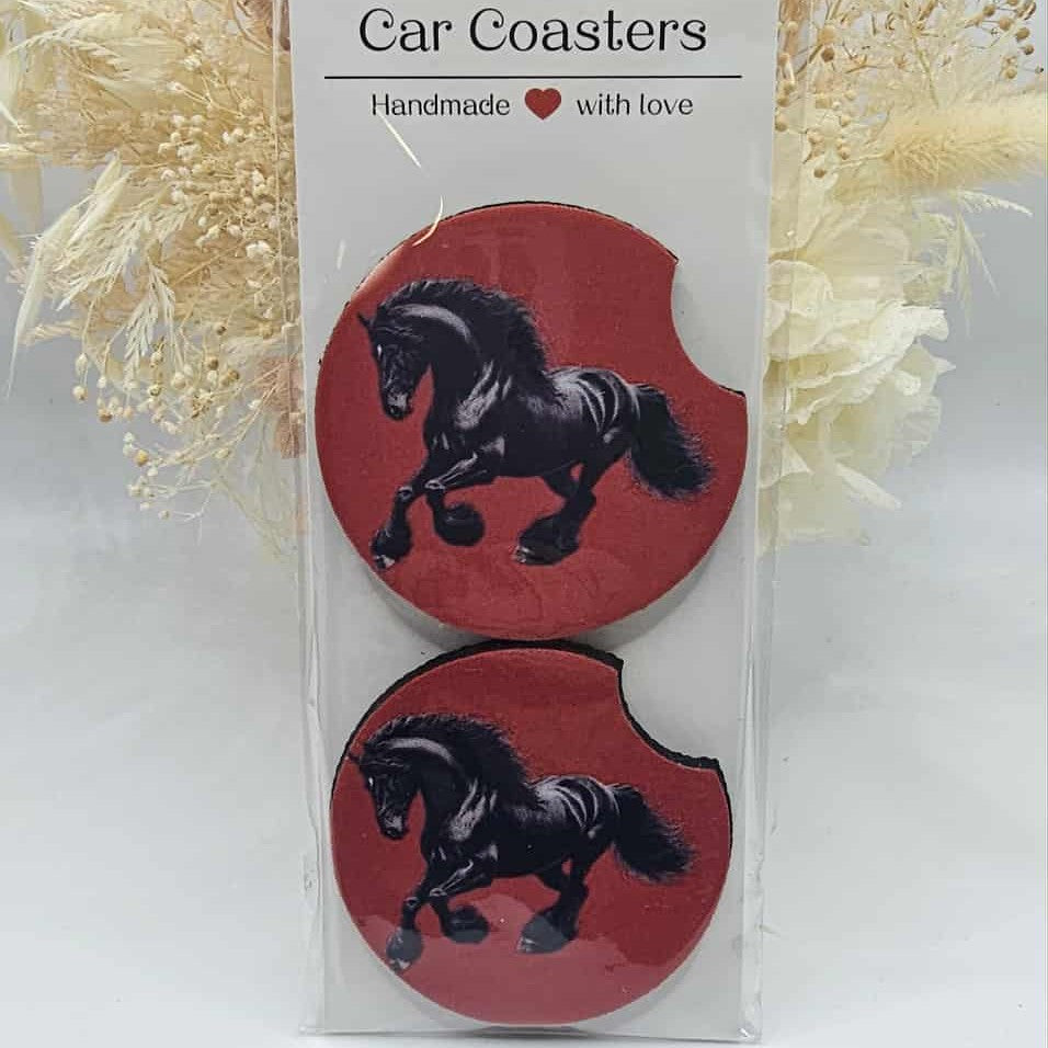 Black Horse Car Coasters