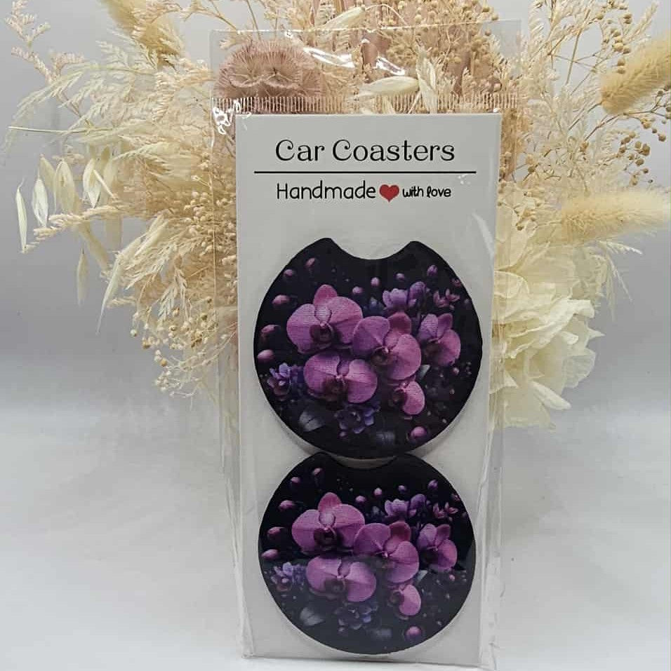 Orchid Car Coasters
