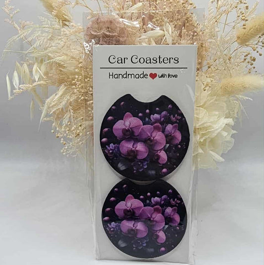 Orchid Car Coasters
