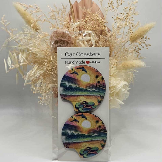 Sunset Beach Car Coasters