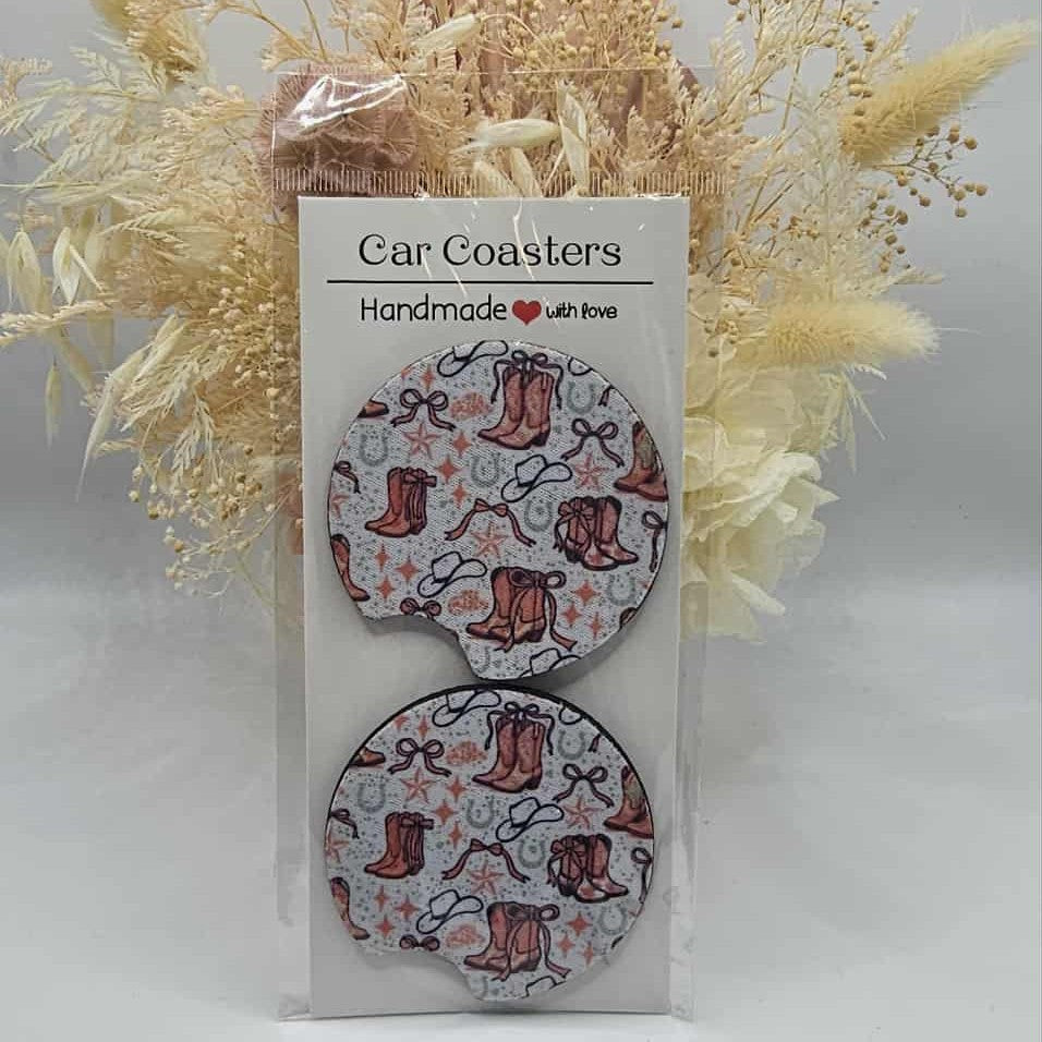 Boots & Bows Car Coasters