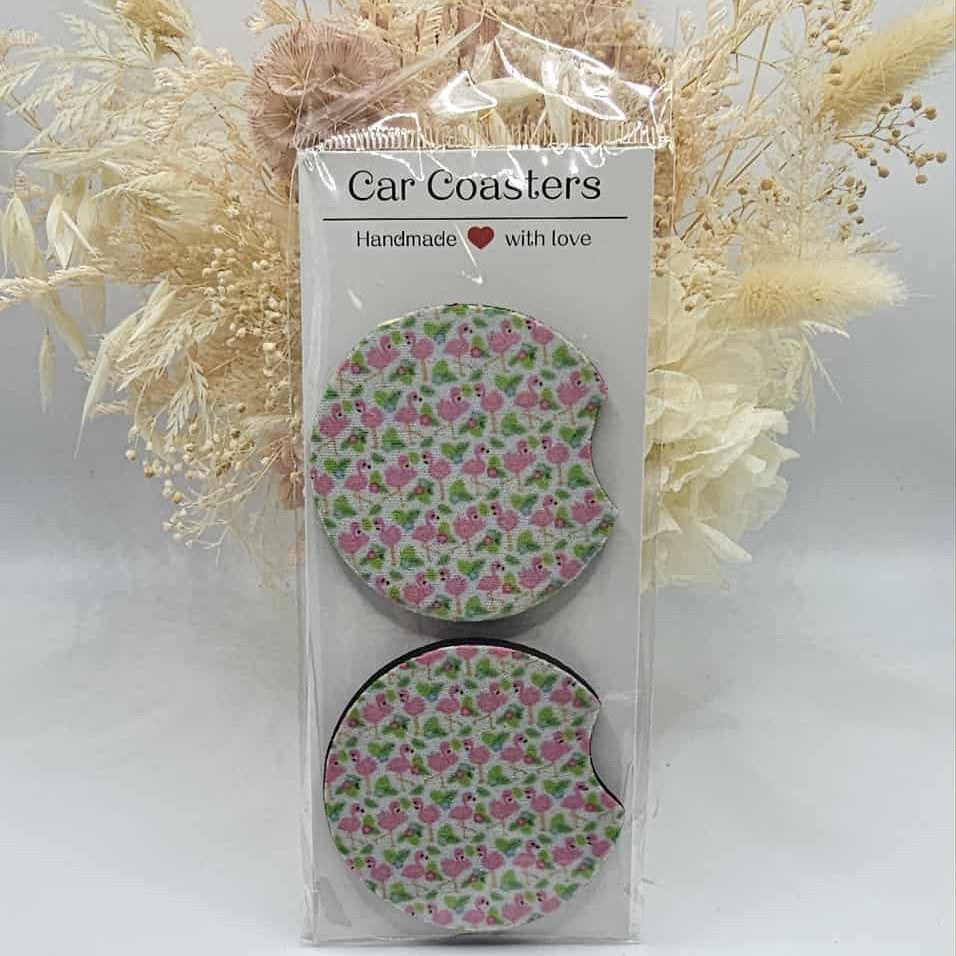 Flamingo Car Coasters