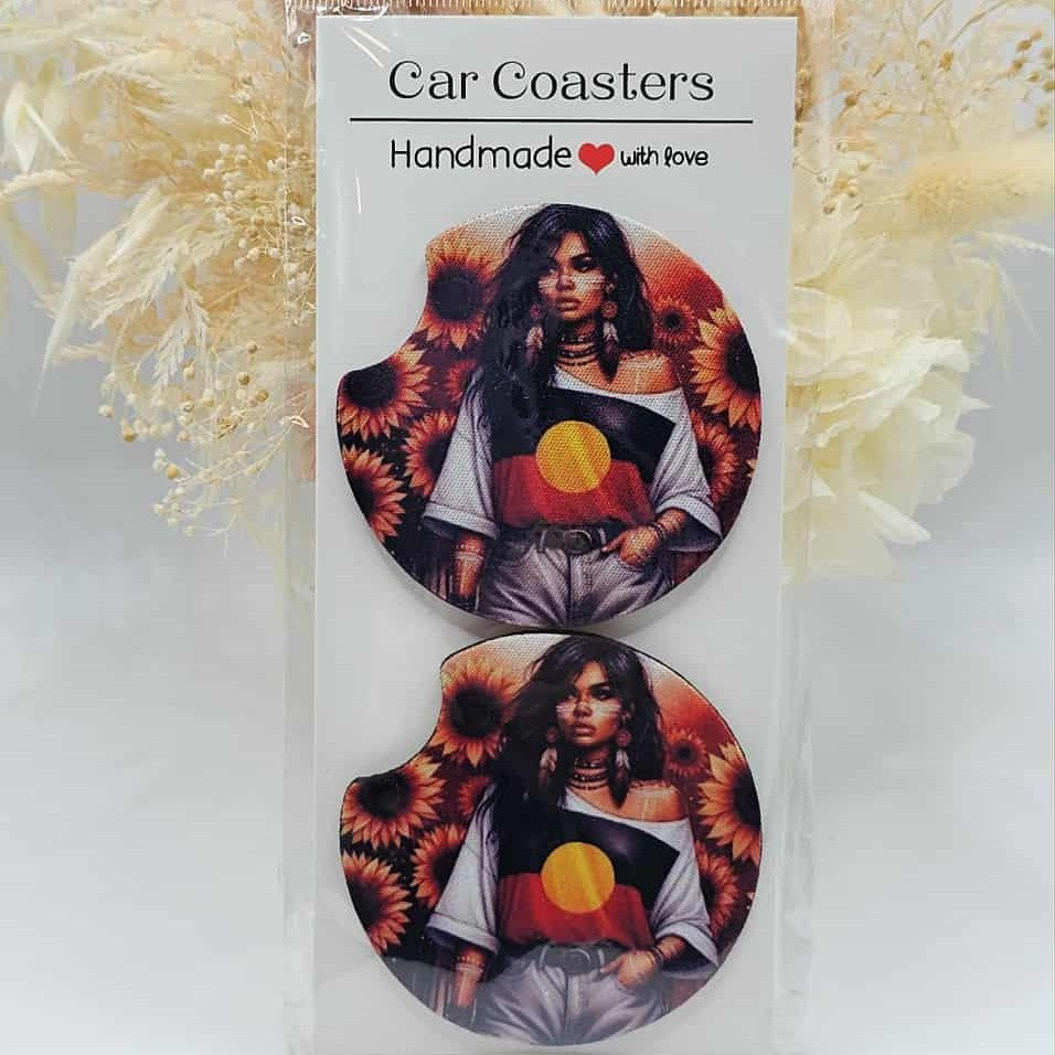 Indigenous Girl #2 Car Coasters