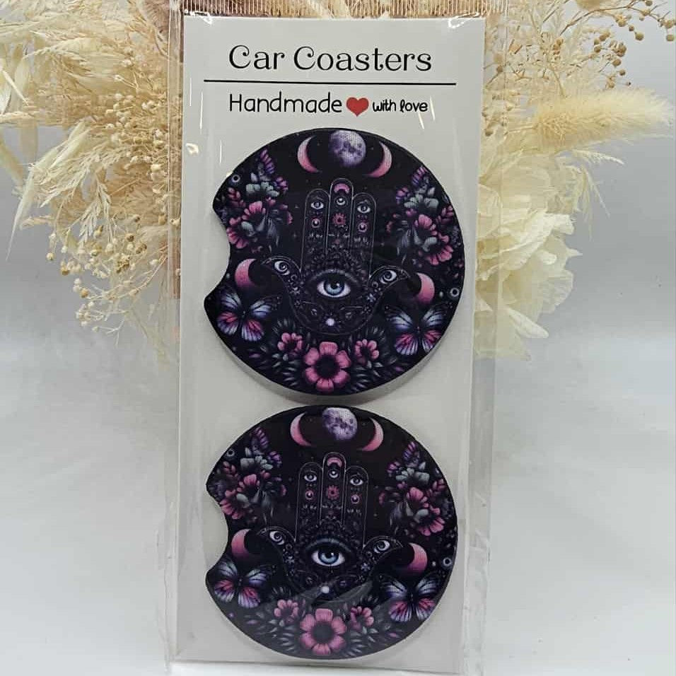 Hamsa Car Coasters
