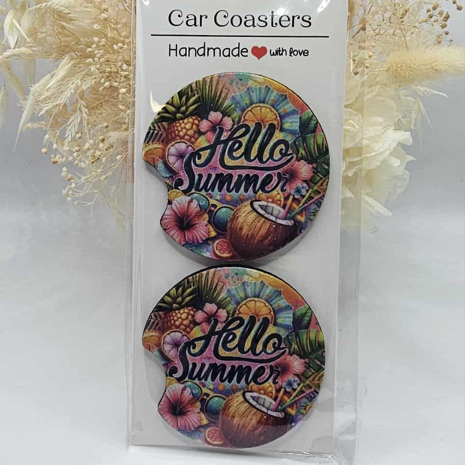 Hello Summer Car Coasters