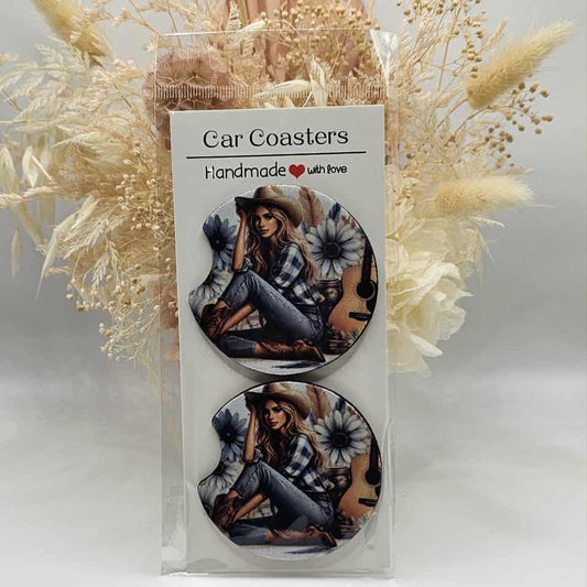 Cowgirl Car Coasters