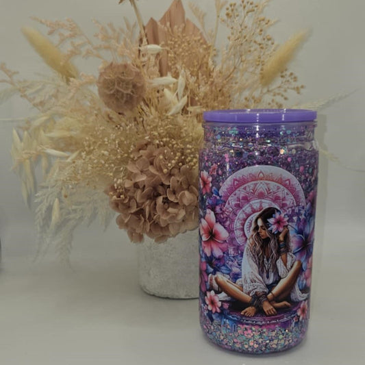 Boho 16oz Acrylic Snow Globe