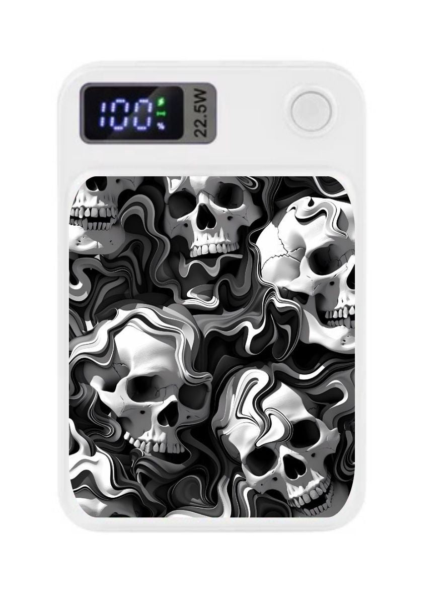 MagSafe Power Bank Charger - Black Skulls
