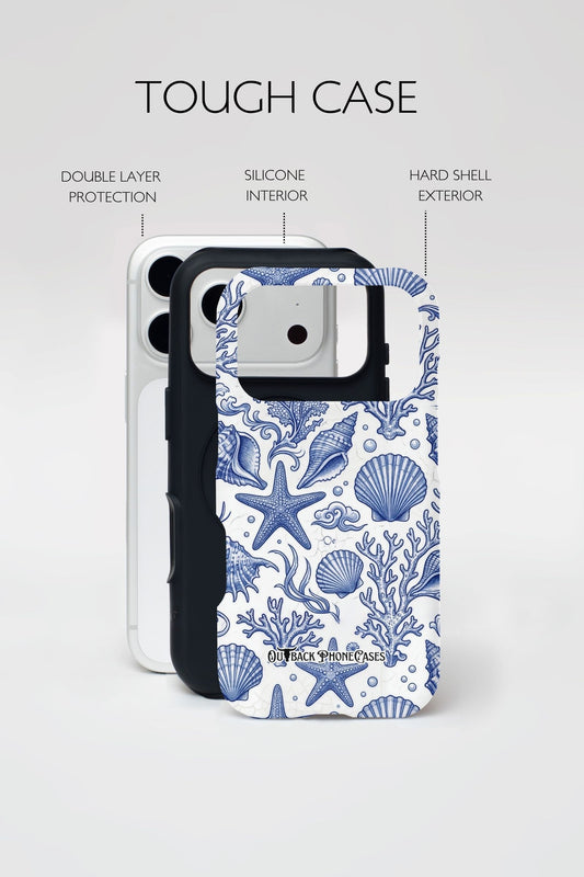 MagSafe Dual Layer Phone Case - Blue Shells
