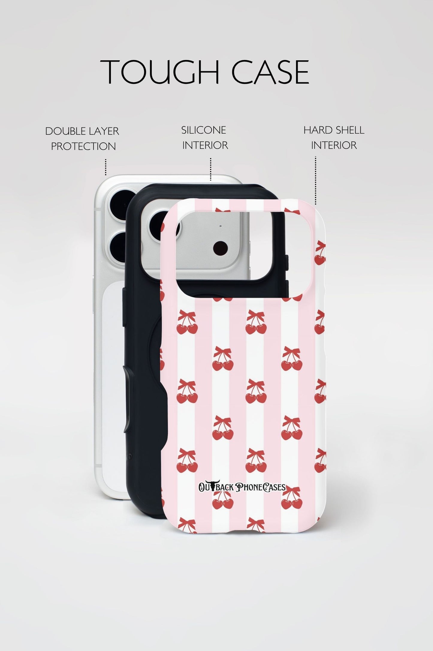 MagSafe Dual Layer Phone Case - Cherry Bows