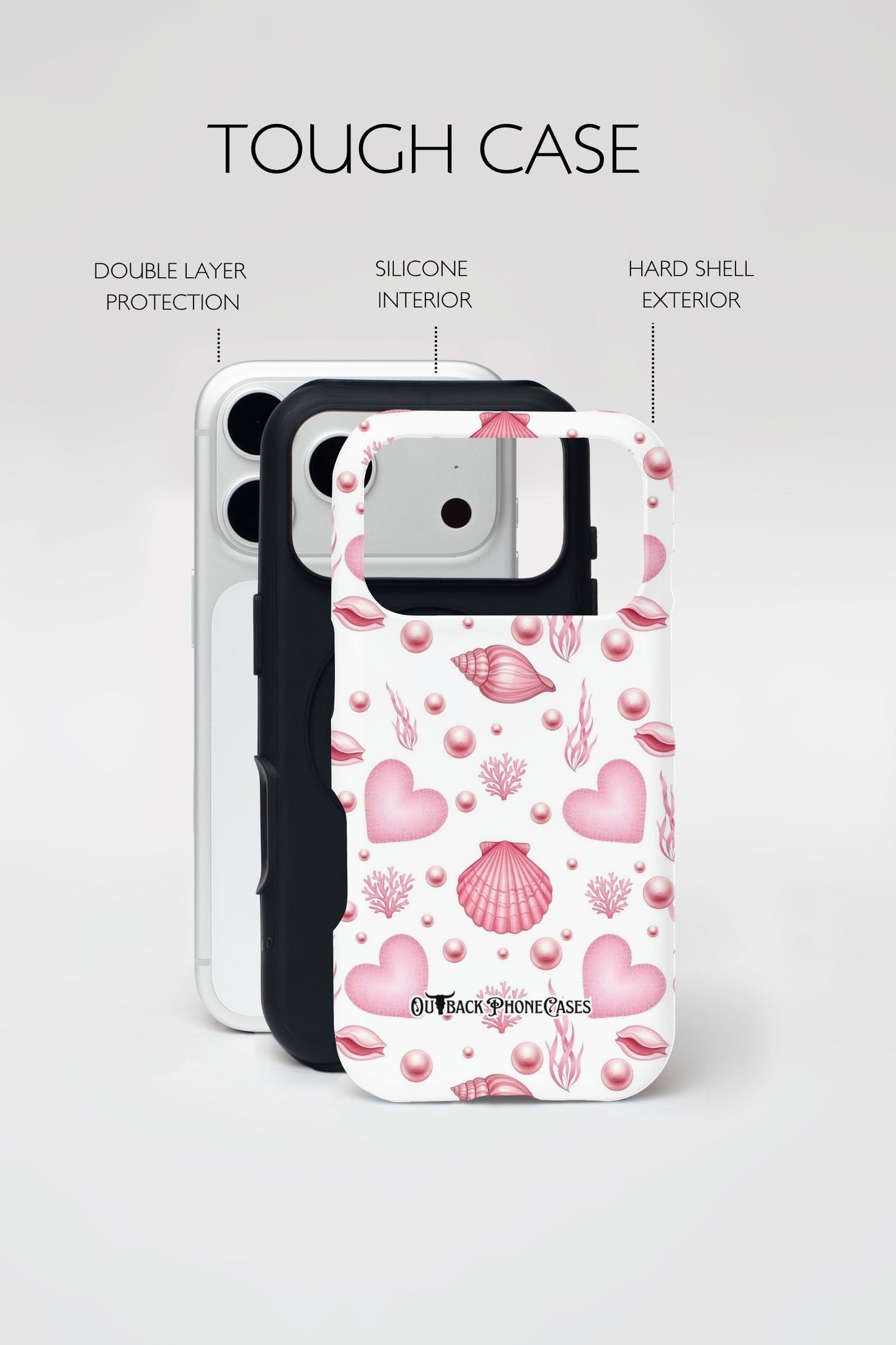 MagSafe Dual Layer Phone Case - Pink Shells