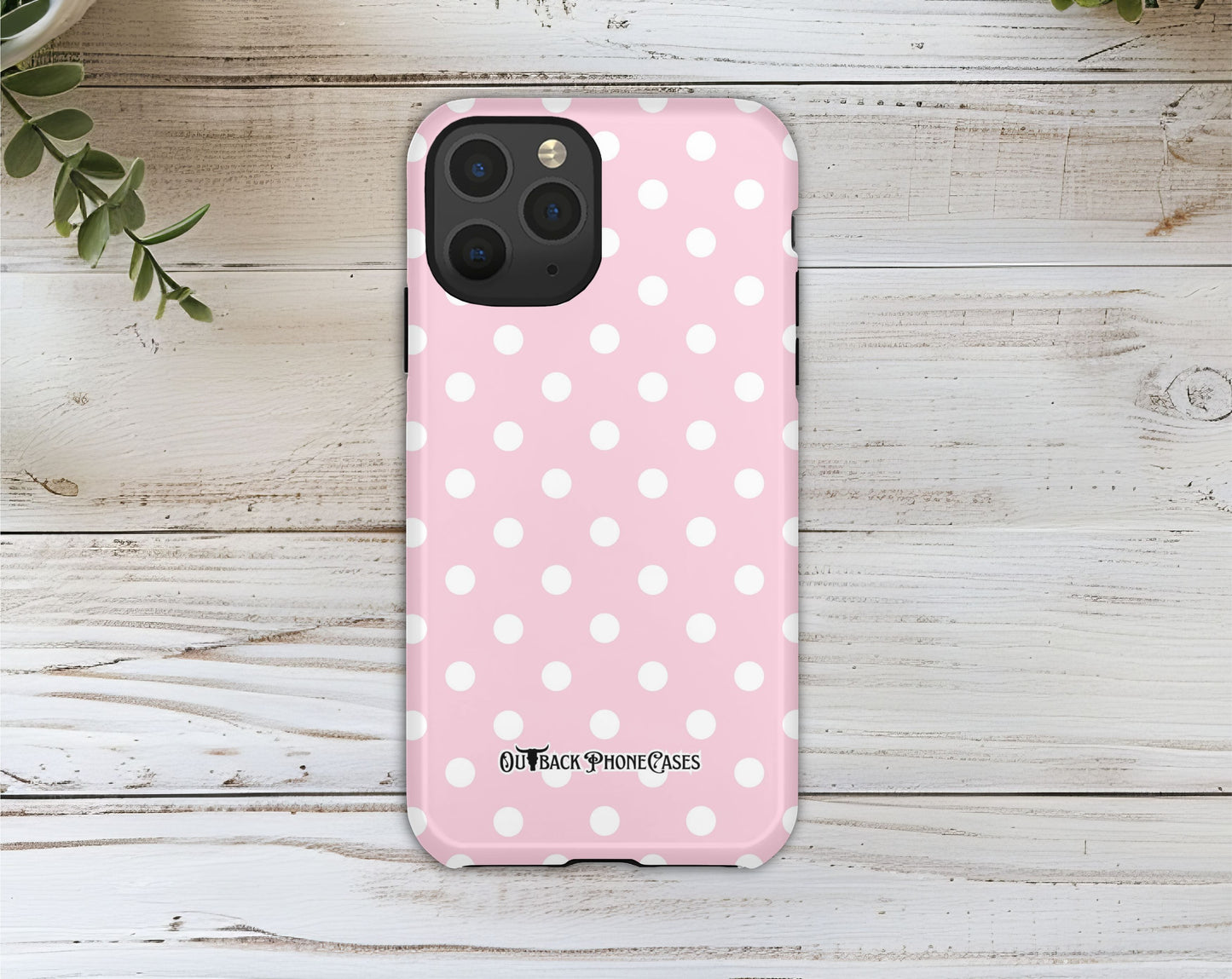 Phone Case Outer Shell - Pink Polka Dot