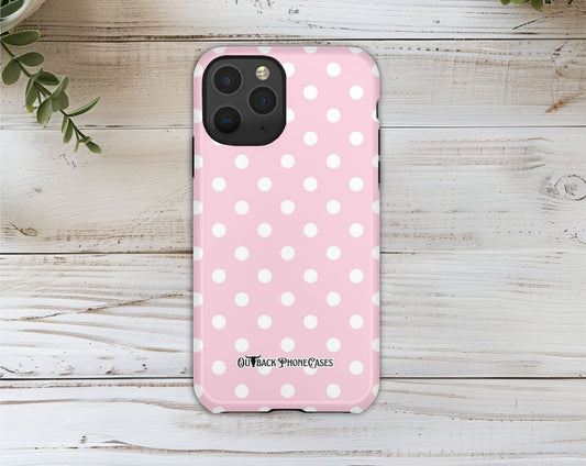 Phone Case Outer Shell - Pink Polka Dot