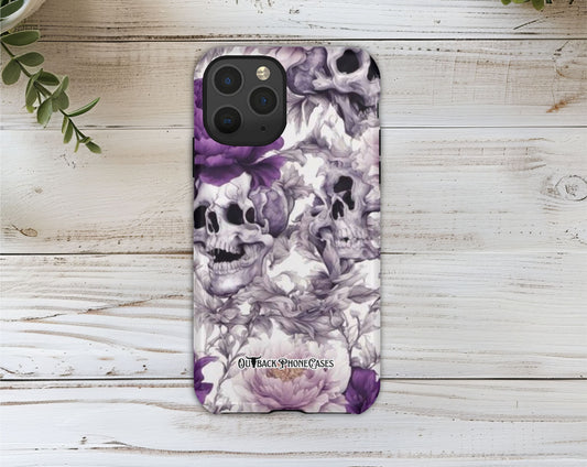 Phone Case Outer Shell - Purple Skulls