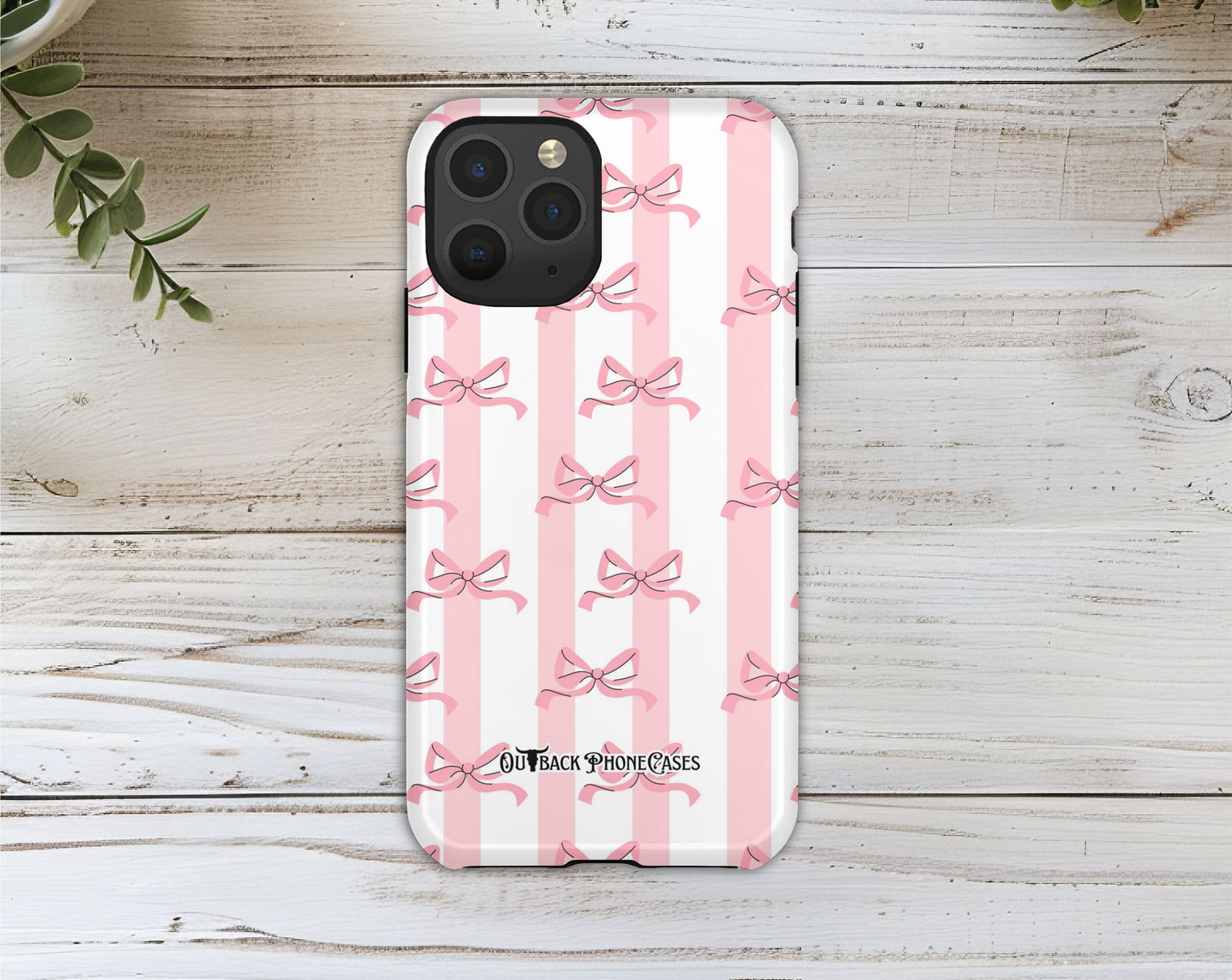 Phone Case Outer Shells - Stripe Bows