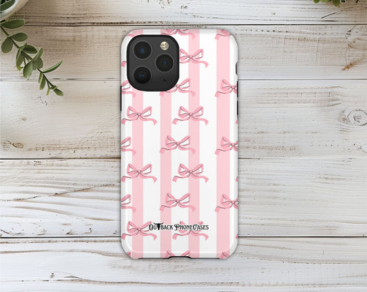 Phone Case Outer Shells - Stripe Bows