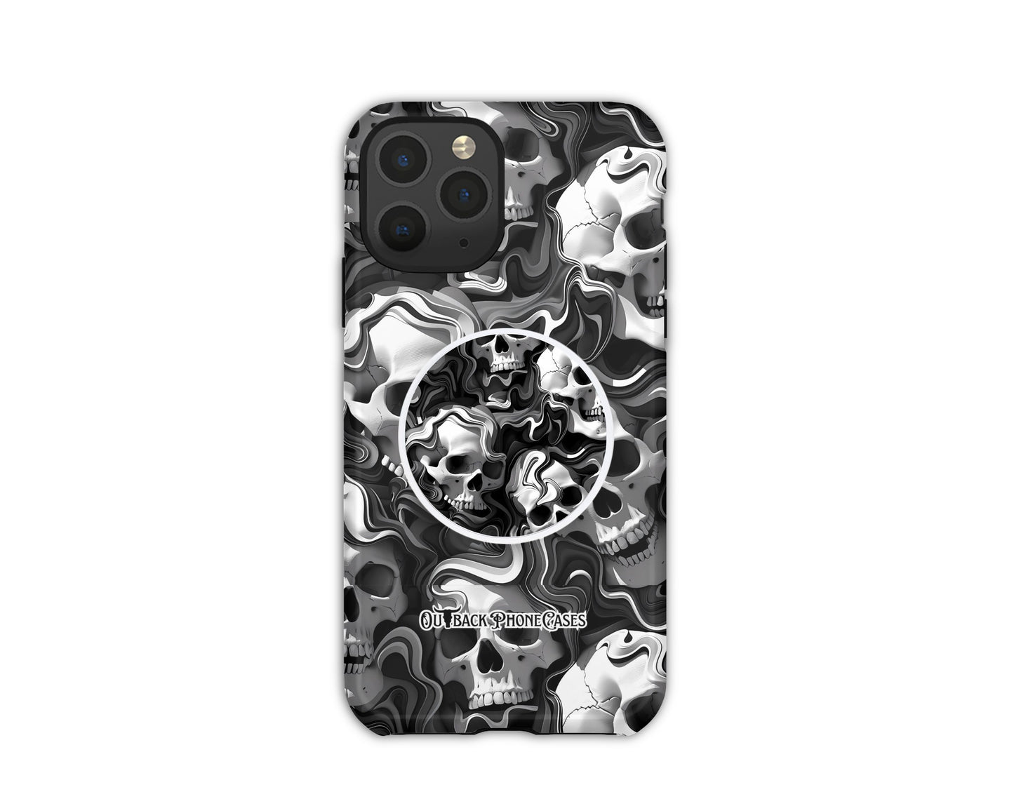 MagSafe Phone Grip - Black Skulls