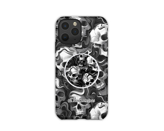 MagSafe Phone Grip - Black Skulls