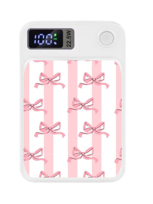 MagSafe Power Bank Charger - Striped Bows