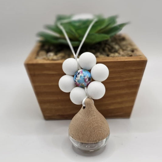 White Flower Oil Diffuser - Blue Centre